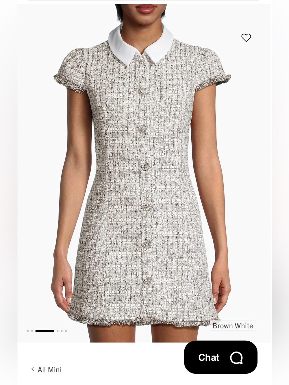 Likely Riello Cotton Tweed Minidress in Brown-White sz 12 - Picture 2 of 9